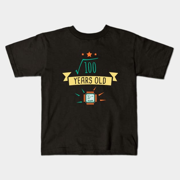 10th Birthday Gift Square Root of 100 Kids T-Shirt by hoopoe